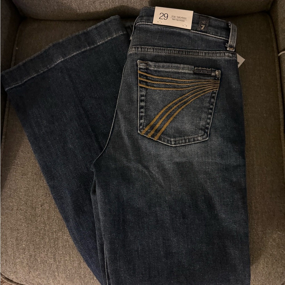 7 For All Mankind Dark Wash Dojo Tailorless Jeans